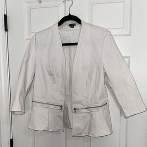 New Directions Off-White Women's Blazer with Zipper Accents